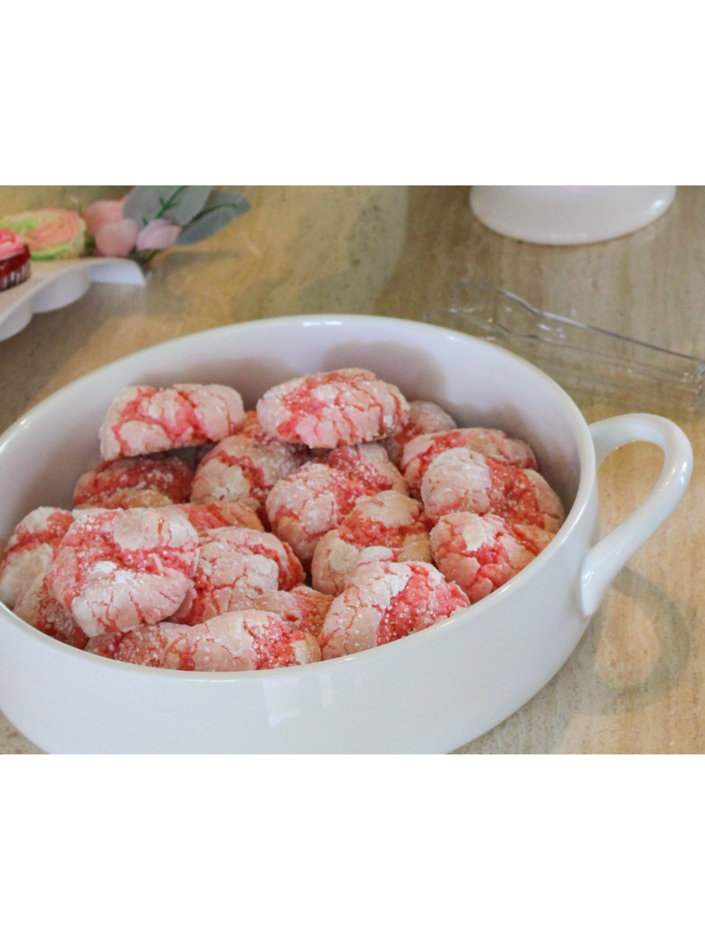 Strawberry Sugar Cloud Cookies